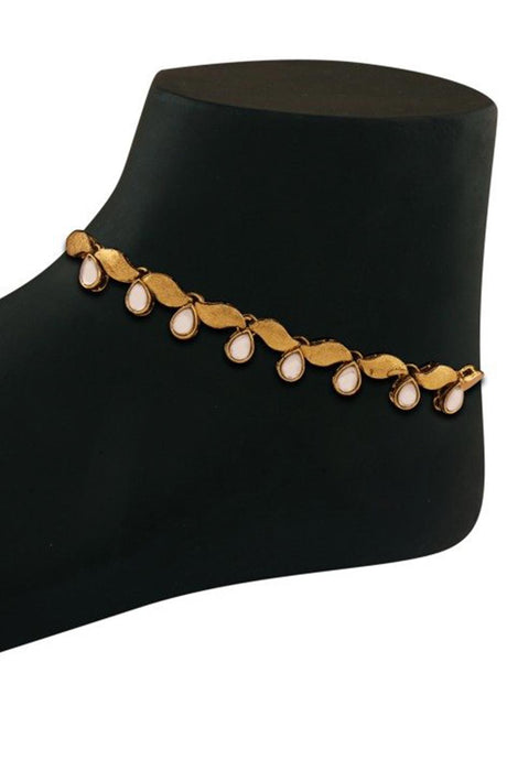 Buy Women's Alloy Anklet in White Online - Back