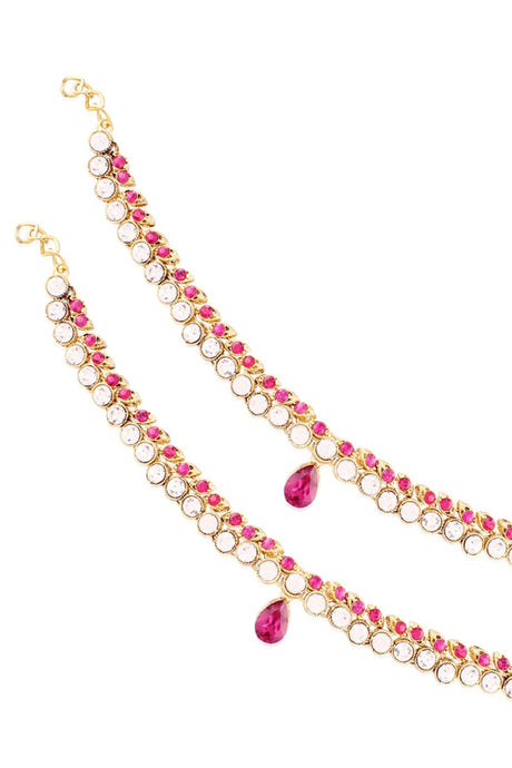 Women's Alloy Anklets In Pink