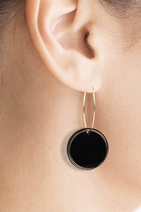 Women's Alloy Hoop Earrings In Black