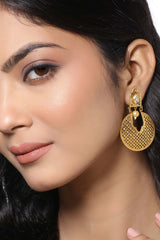 Buy Handcrafted Gold Filigree Earrings Online - Front