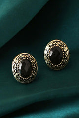 Buy Black Oval Shaped Studs Online