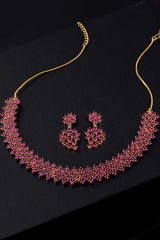 Buy Pink Stone Studded Jewellery Set. Online