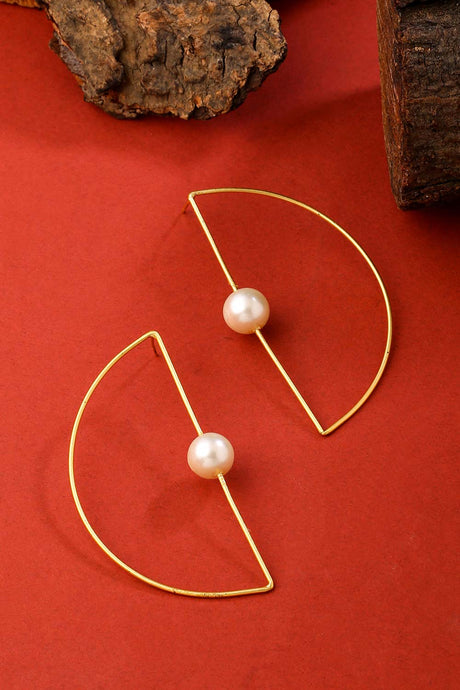 Buy Handcrafted Gold Contemporary Drop Earrings Online