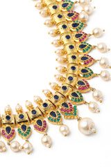 Buy Gold Toned And Stone-Studded Jewellery Set Online - Back