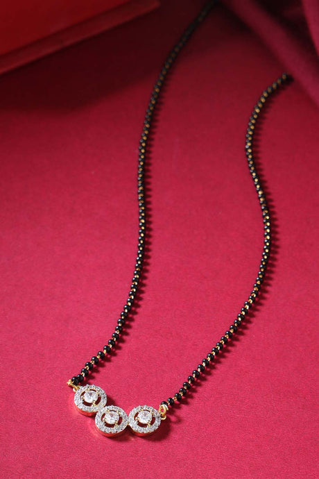 Buy Black Beaded And Ad Stone Studded Mangalsutra Online