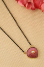Buy Mauve Carved Stone Handcrafted Mangalsutra Online