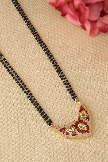 Buy Pink And Red Meenakari Handcrafted Mangalsutra Online