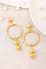 Buy Handcrafted Gold Classic Drop Earrings Online - Front