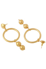 Buy Handcrafted Gold Classic Drop Earrings Online - Side