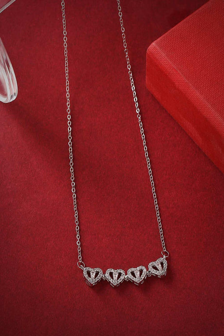 Buy Studded Magnetic Foldable Necklace Online - Front