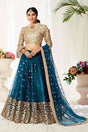 Net Sequins Work Lehenga Choli in Blue