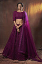 Buy Soft Net Embroidery Lehenga Choli in Wine