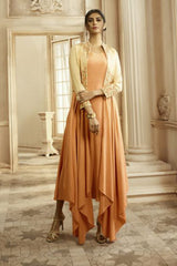Buy Women's Embroidery Rayon Cotton Gown in Light Orange