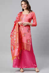 Buy Women's Santoon Woven Dress Material in Pink