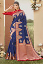 Buy Women's Silk Woven Saree in Blue