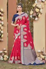 Buy Women's Silk Woven Saree in Pink