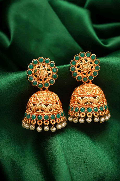 Buy Women's Alloy Jhumka Earrings in Rose Gold