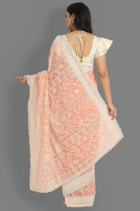 Online Embroidered Georgette Saree