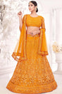 Buy Net Sequin Lehenga Choli in Mustard