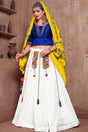 Buy Blended Cotton Embroidered Ghagra Choli in White