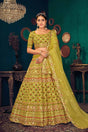 Buy Faux Georgette Embroidery Lehenga Choli in Green