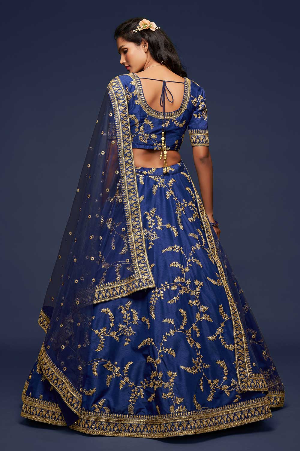 Shop Blue Art Silk Lehenga Choli Online