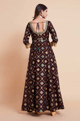 Purple Art Silk Woven Design Gown