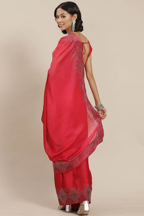 Red Art Silk Ombre Saree