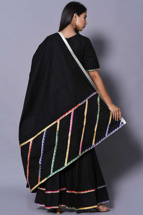 Black Rayon Lace Work Plazzo Suit Set