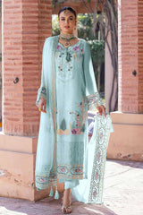 Sky Blue Faux Georgette Embroidery Sharara Suit Set