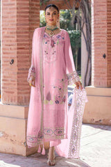 Pink Faux Georgette Embroidery Sharara Suit Set