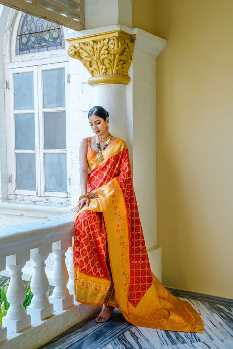 Red Silk Woven Saree