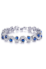 Silver Plated Bracelet In Blue