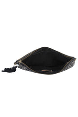 Glitzy Black Sequin Cotton Sling Bag