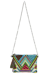 Glitzy Multicolor Jacquard Sling Bag