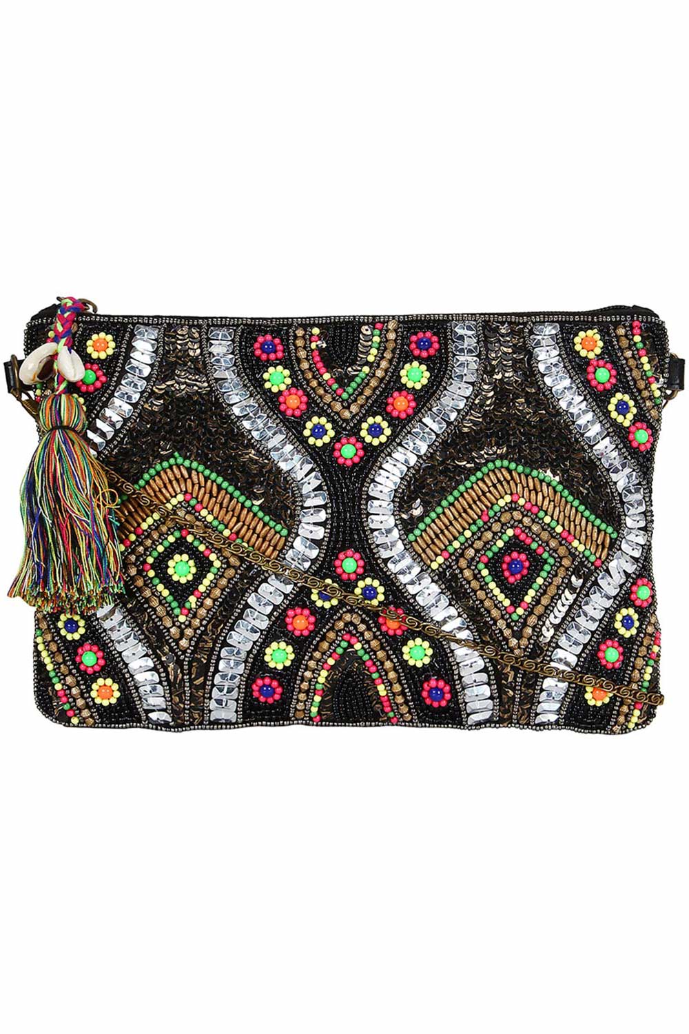 Glitzy Multicolor Jacquard Sling Bag