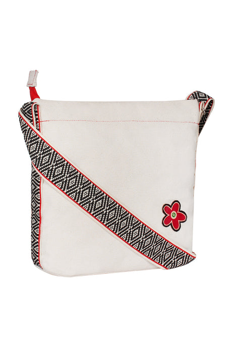 Canvas Sling Bag In White