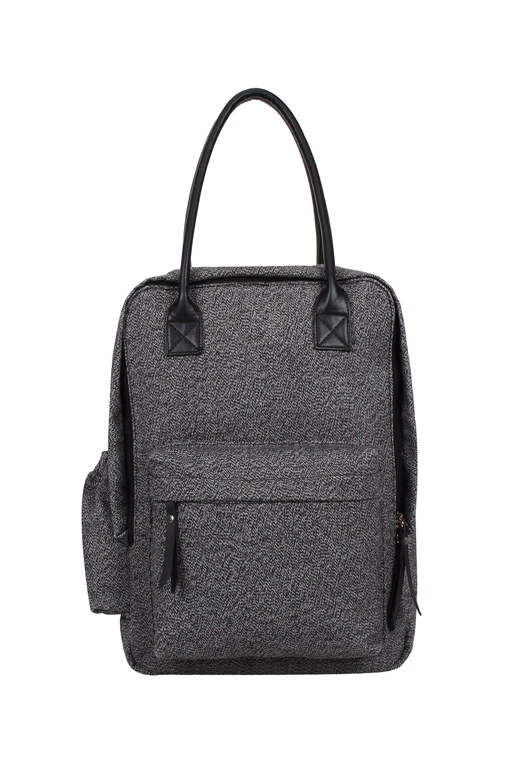 Poly Canvas Backpack In Grey And Black