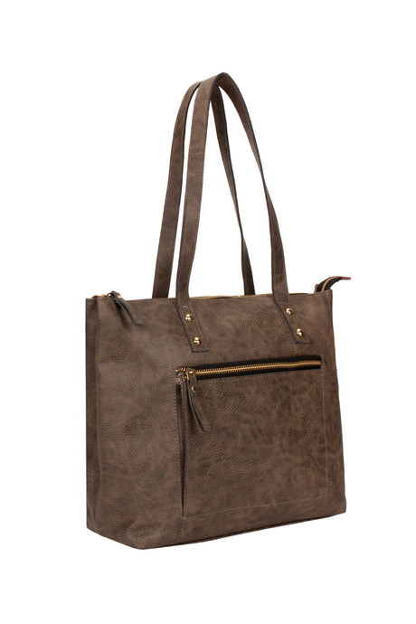 Leatherette Handbag In Brown