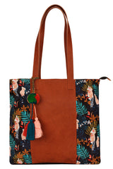 Canvas Handbag In Brown