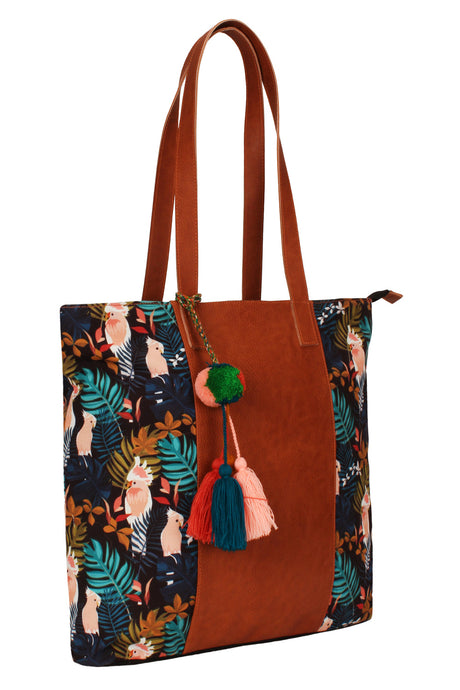 Canvas Handbag In Brown