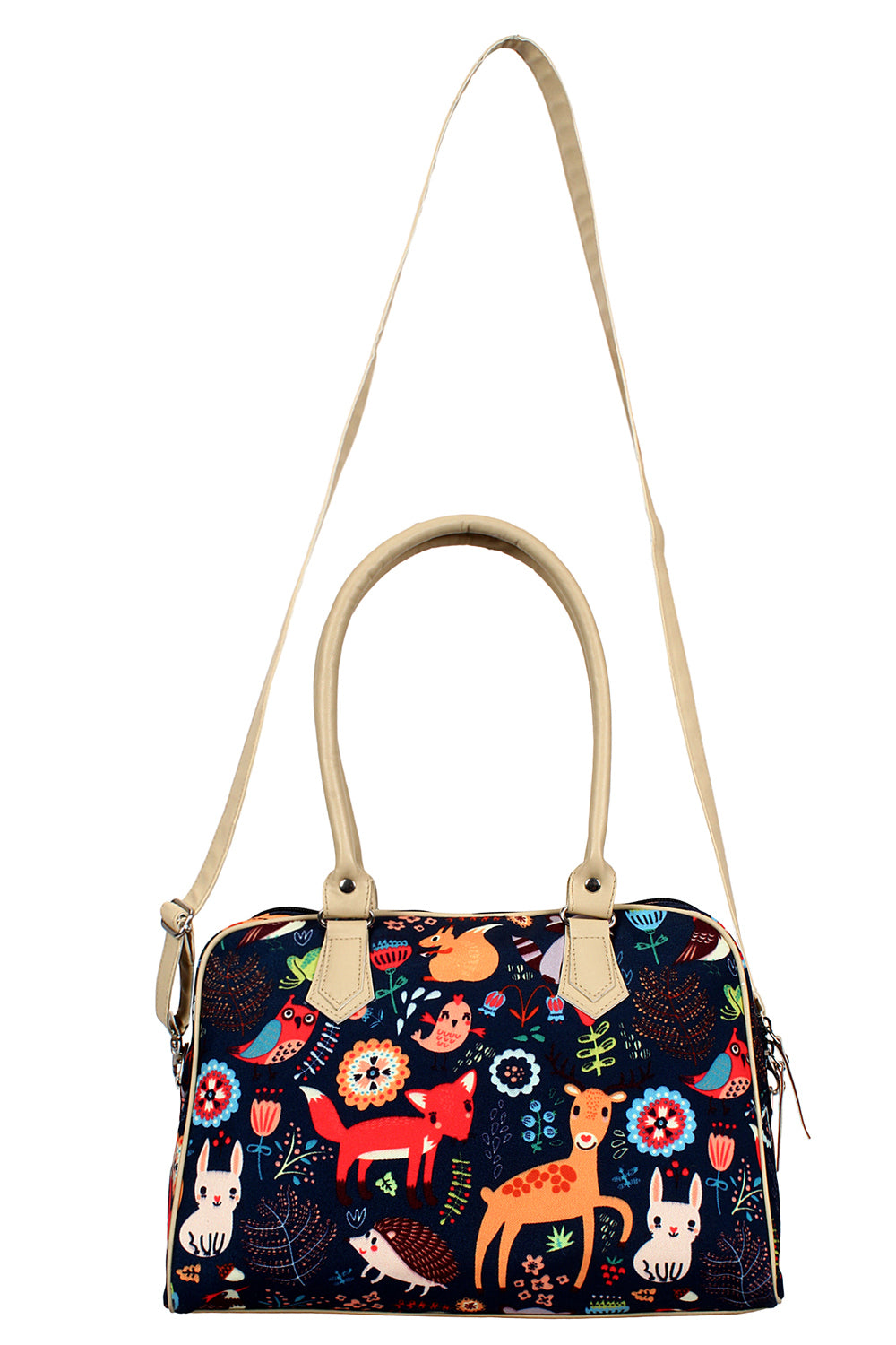 Poly Canvas Sling Bag In Navy