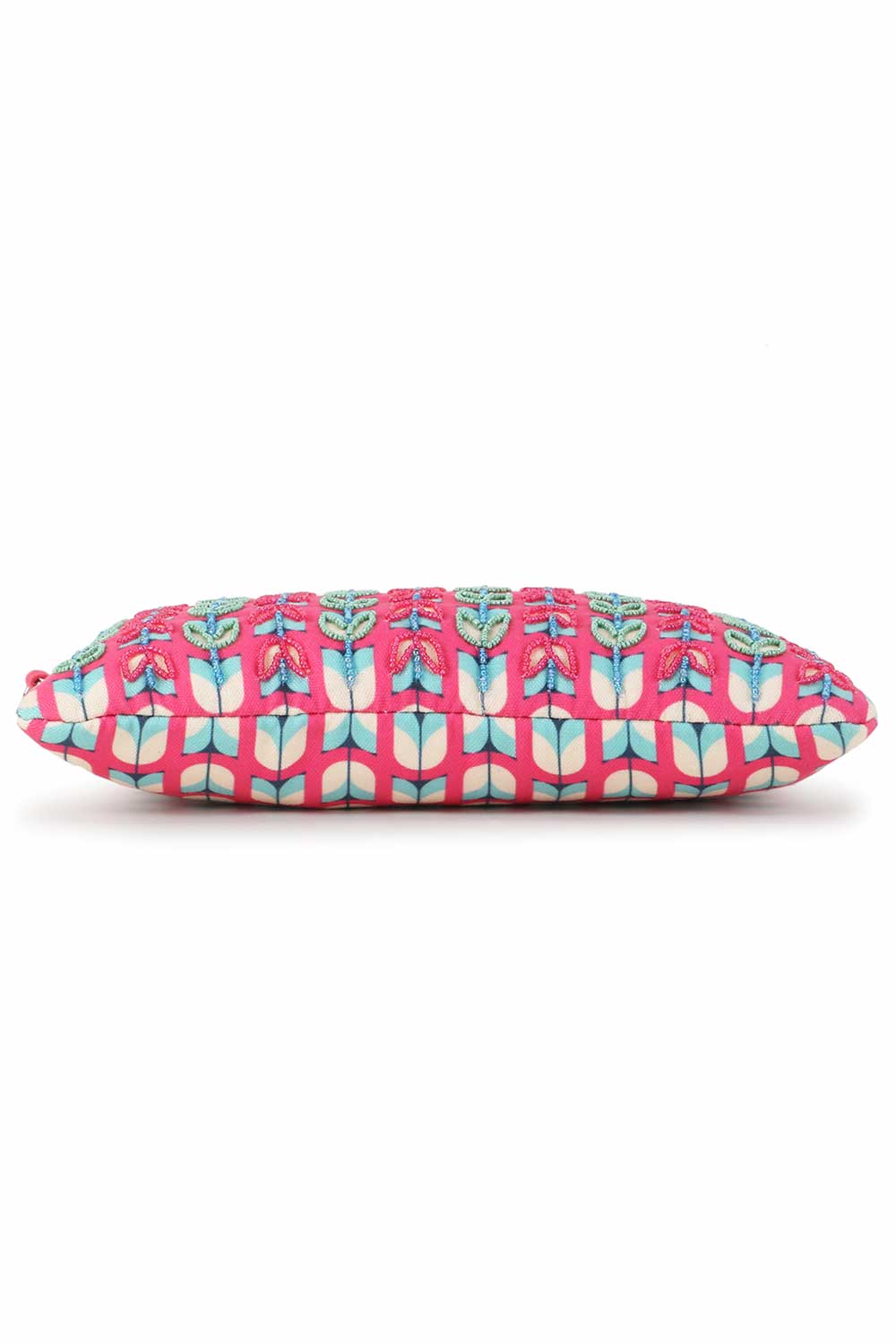 Pink And Multi Polycotton Tasseled Sling Bag