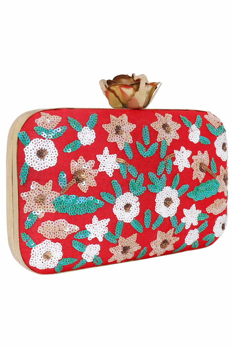 Miniaudiere Red and Multicoloured Evening Clutch Bag