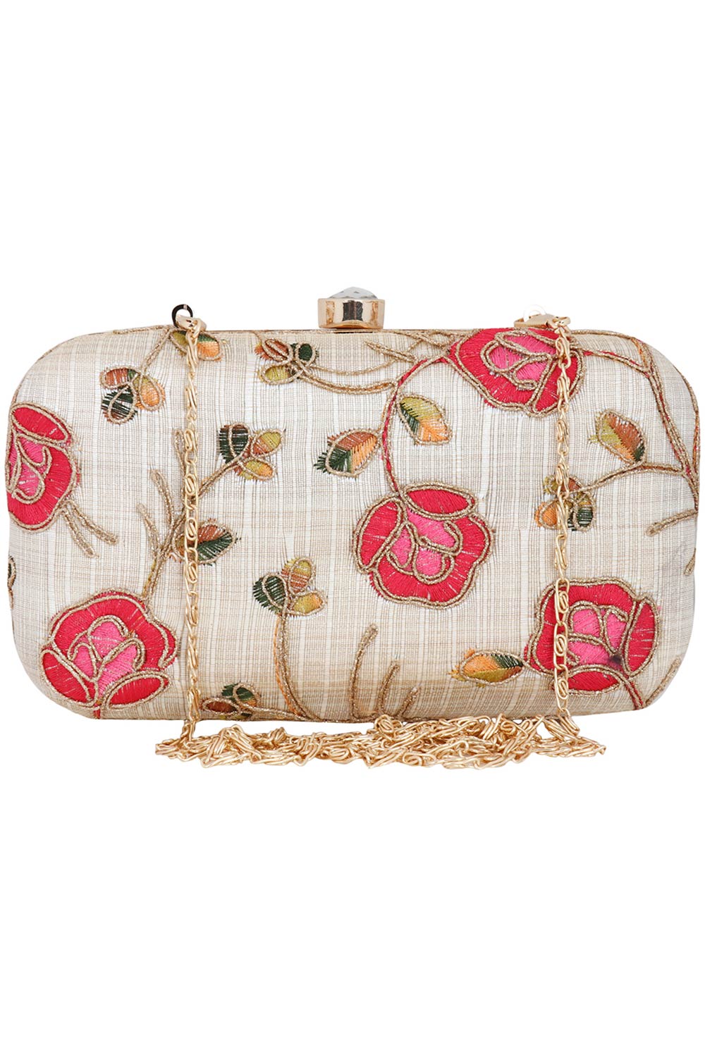 Miniaudiere White And Multicolored Evening Clutch Bag