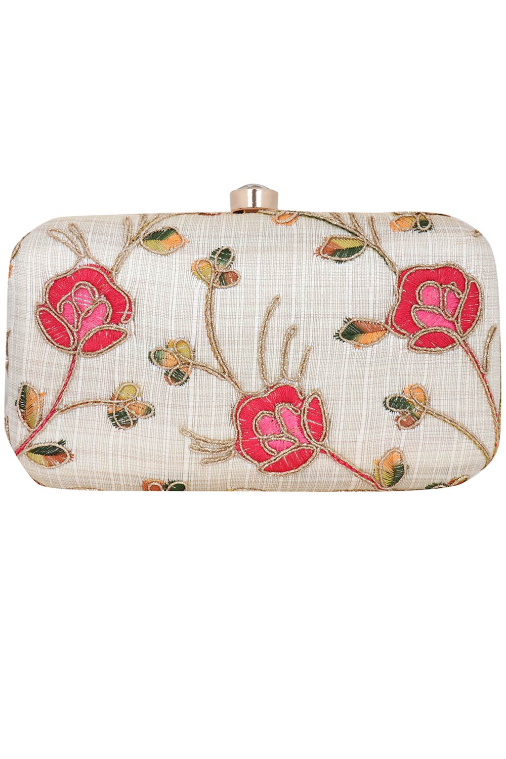 Miniaudiere White And Multicolored Evening Clutch Bag