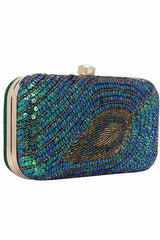 Ethnique Blue and Green Party Clutch Bag