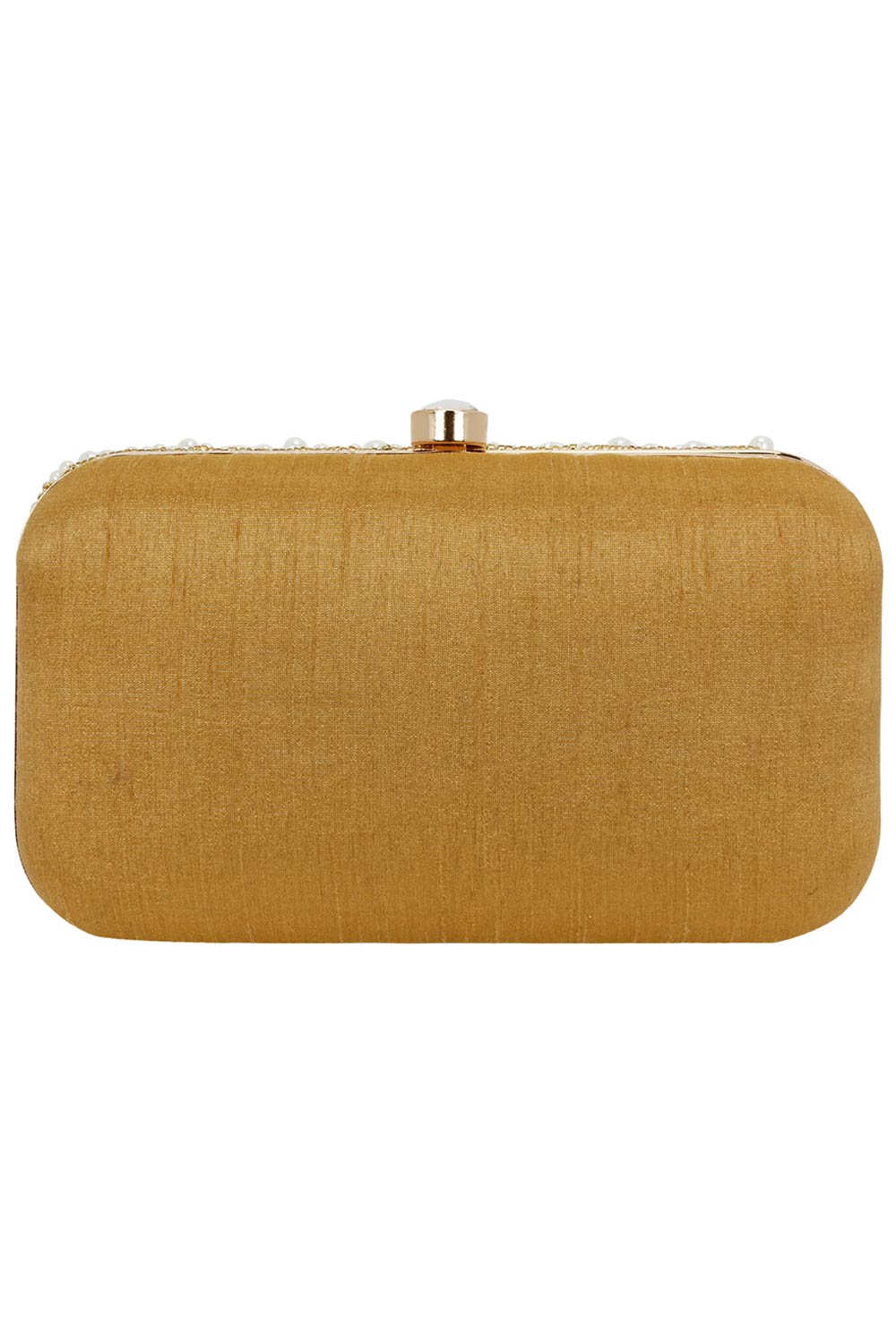 Ethnic Gold And White Party Clutch Bag