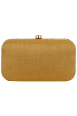 Ethnic Gold And White Party Clutch Bag