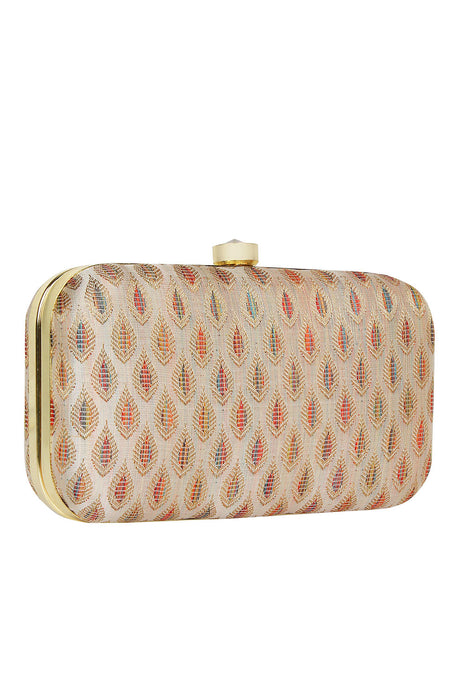 Silk Clutch In Beige